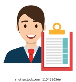 businessman with checklist character