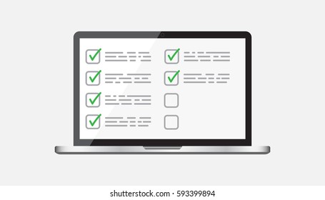 Businessman Checklist With Notebook. Check List Icon Vector Illustration.