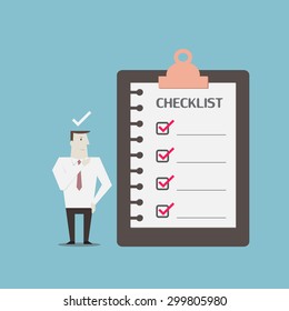 Businessman and checklist - Vector
