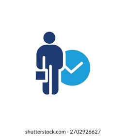 businessman with checkmark colored icon vector design good for web or mobile app