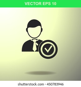 Businessman checkmark icon. Illustration for business.