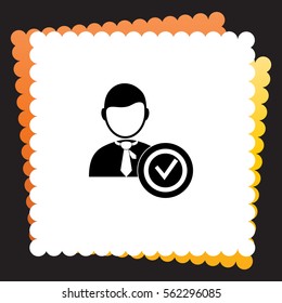 Businessman checkmark  icon. Vector design.