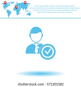 Businessman checkmark  icon. Vector design.