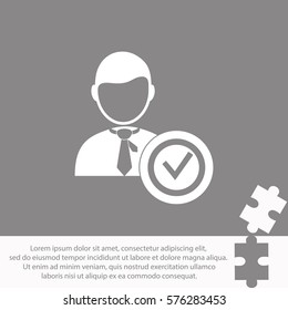 Businessman checkmark  icon Vector design.