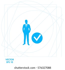 Businessman checkmark  icon Vector design.