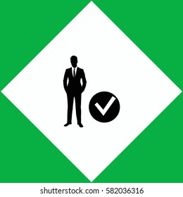 Businessman checkmark  icon Vector design.
