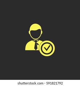Businessman checkmark vector  icon.