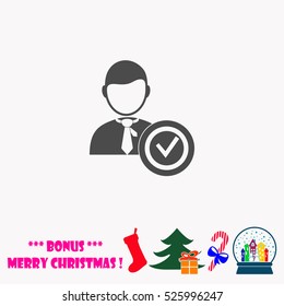 Businessman checkmark  vector illustration.
