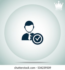 Businessman checkmark  vector illustration.