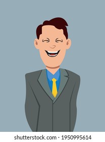 Businessman cheerful facial expressionvector illustration. Businessman character expression for design, motion or animation.