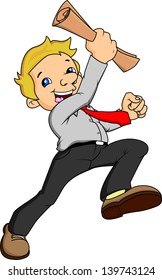 businessman cheering