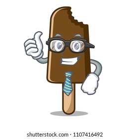 Businessman chocolate ice cream character cartoon