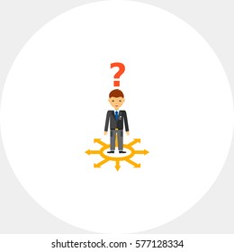 Businessman at choice of right solution