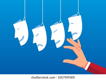 Businessman chooses mask