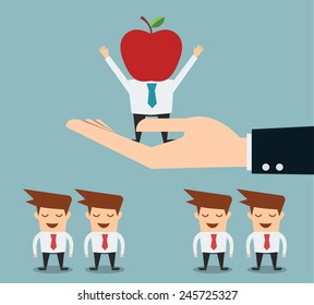 businessman choosing a knowledge people worker vector illustration
