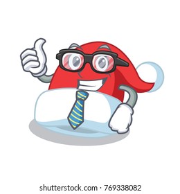 Businessman Christmas hat character cartoon