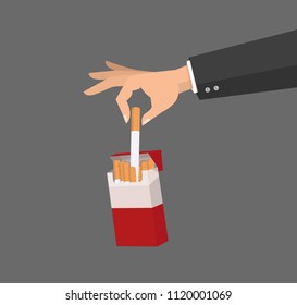 businessman with cigarettes in pack
