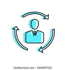 Businessman with a circle icon