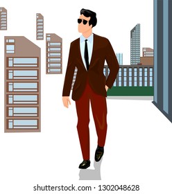 the businessman is in the city