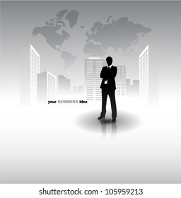 Businessman in the city. Vector