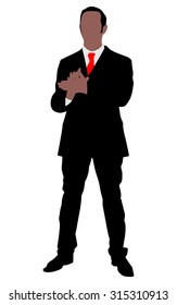 businessman clapping his hands, vector