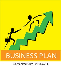 businessman climbing a bar chart vector illustration