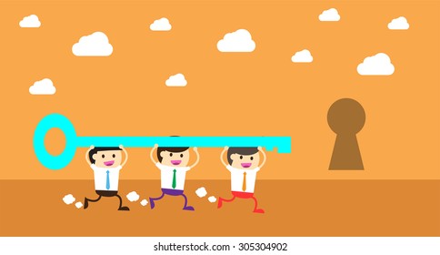 Businessman climbing ladder to Success. Vector illustration. Businessman climbing to goal. Motivation concept to be successful. winner. finish. win.flat design.