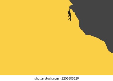 businessman Climbing mountain. Symbol of success, career, leadership and goal