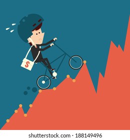 Businessman Climbing Stock Chart