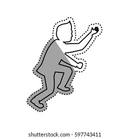 Businessman climbing to success icon vector illustration graphic design