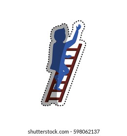 Businessman climbing to success icon vector illustration graphic design