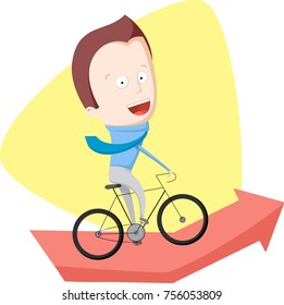 Businessman climbing to the top