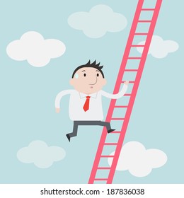 Businessman Climbs Ladder Vector Stock Vector (Royalty Free) 187836038 ...