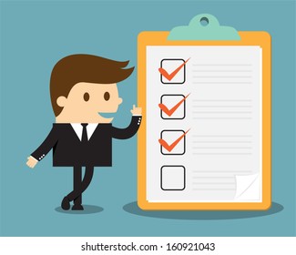 Businessman with clipboard and checklist