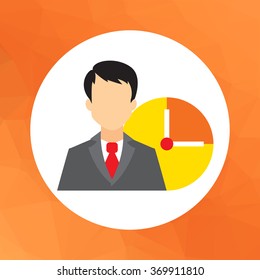 Businessman and clock
