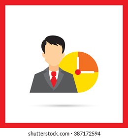 Businessman and clock