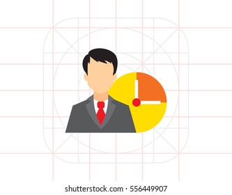 Businessman and clock