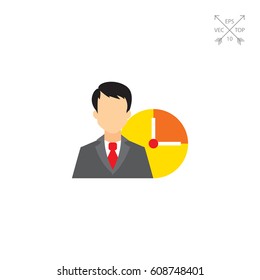 Businessman and clock