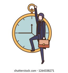 businessman with clock avatar character