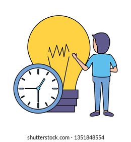 businessman clock bulb