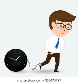 Businessman and Clock, business concept, vector