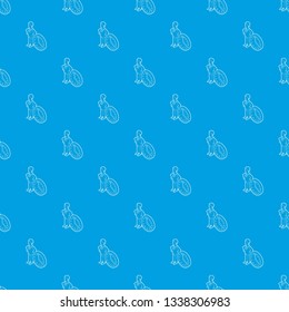 Businessman and clock showing 4 clock pattern vector seamless blue repeat for any use