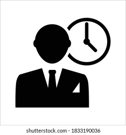 Businessman And Clock Vector icon