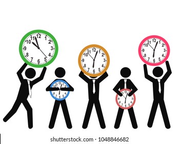 businessman with clocks
