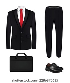 Businessman clothes set. vector illustration