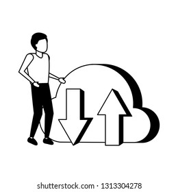 businessman cloud computing