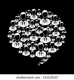 businessman cloud over black background vector illustration