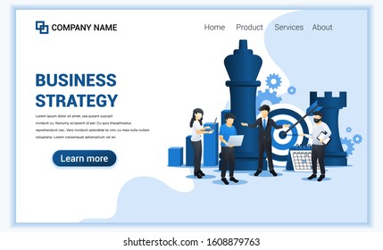 Businessman and co workers are planning a business strategy concept. Business metaphor, Leadership, Target achievement. Flat vector illustration