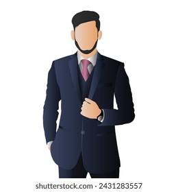 businessman in coat Vector illustration