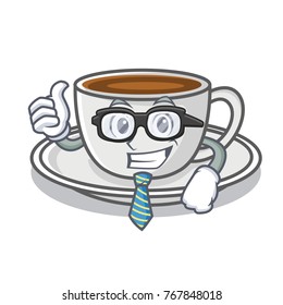 Businessman coffee character cartoon style
